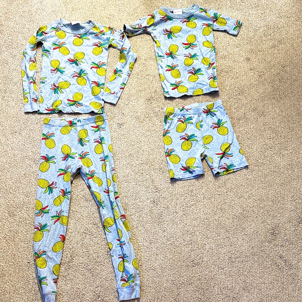 Pineapple Print Kids Pajama Set Hanna Andersson Short Long John Mix and Match